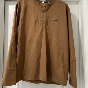 Lacoste Men's Tan Long Sleeve Henley